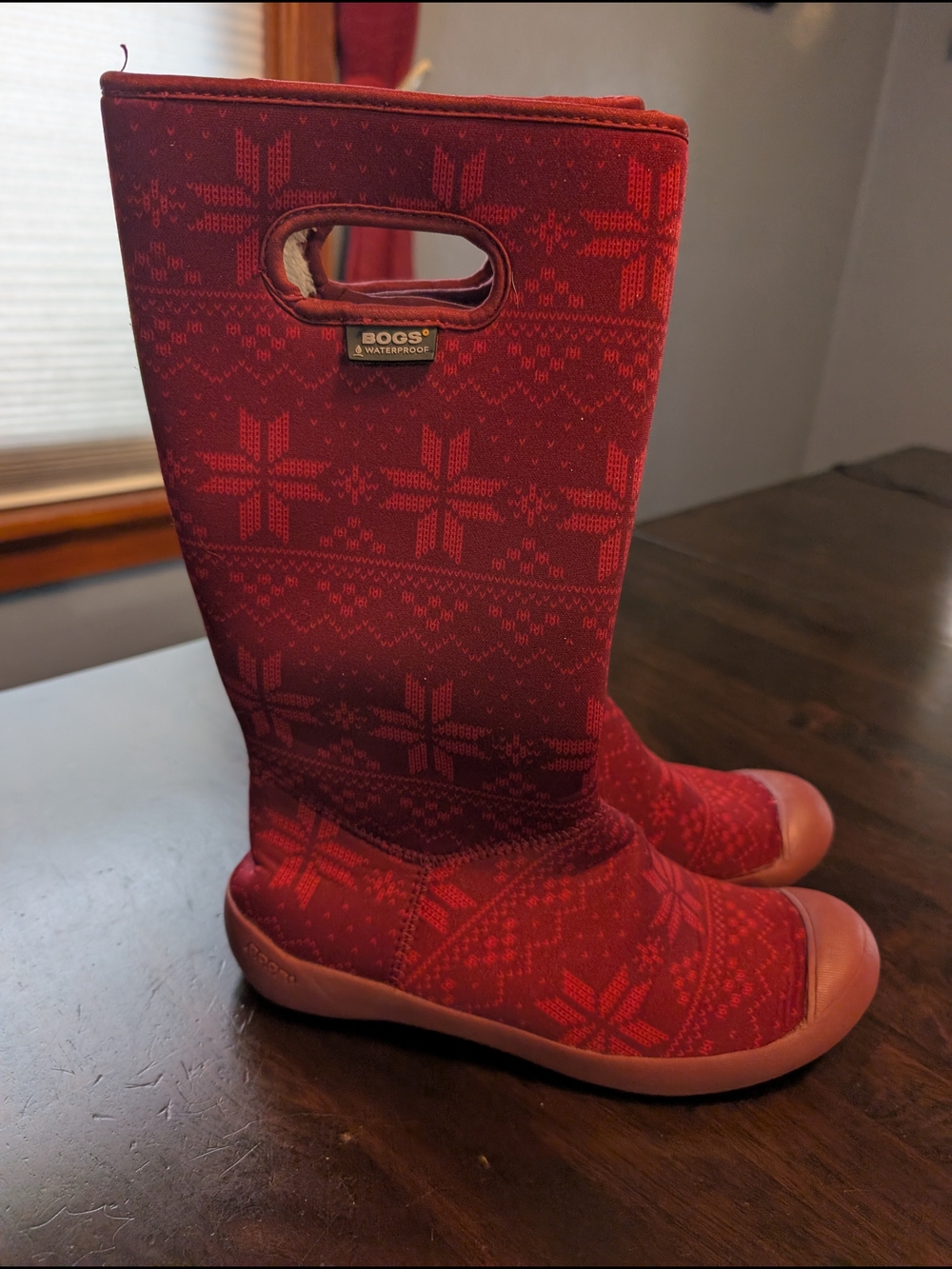 BOGS Summit Sweater-Lined Knit Waterproof Snow Pattern Boots, Women's 7